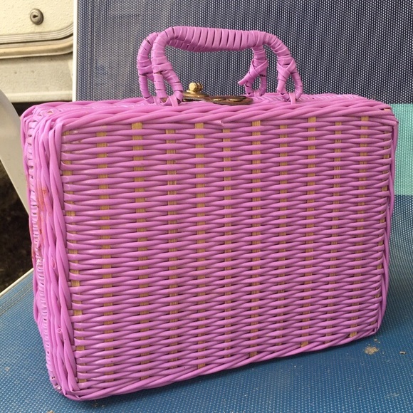 vintage y2k purple picnic basket teacup set - Picture 2 of 4